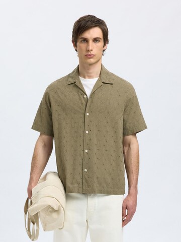SELECTED Comfort fit Overhemd in Groen: voorkant