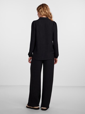 PIECES Wide leg Trousers 'FLORE' in Black