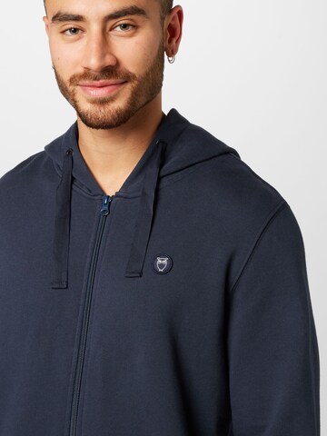 KnowledgeCotton Apparel Sweat jacket in Blue