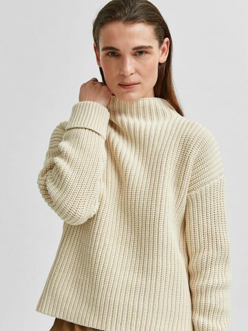 SELECTED FEMME Sweater 'Selma' in Beige