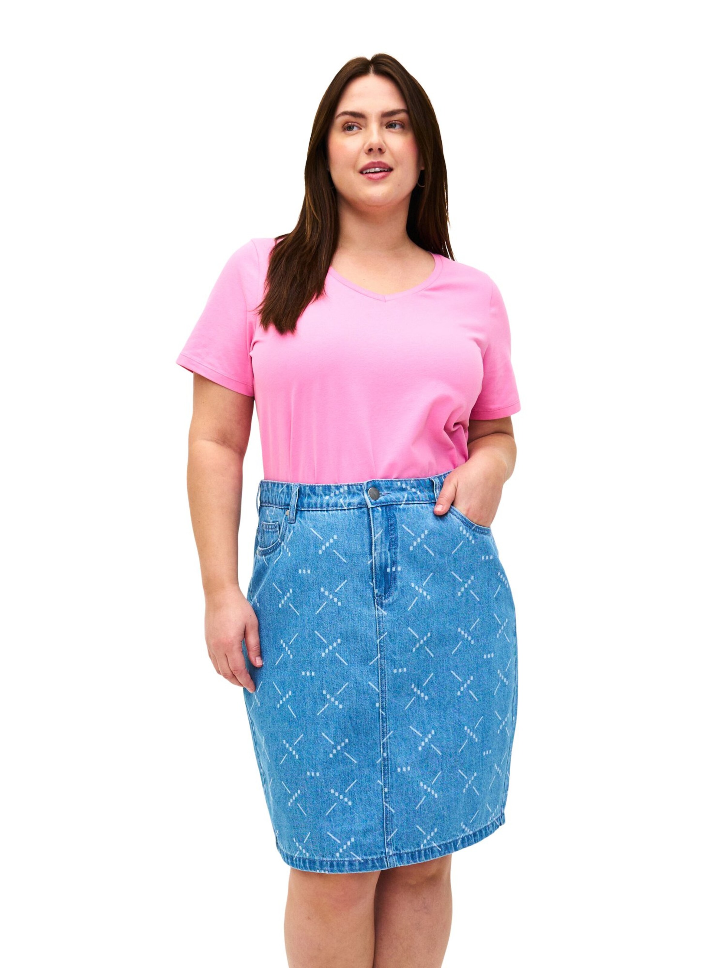 Zizzi Spódnica 'JEVELYN' w kolorze niebieski: przód