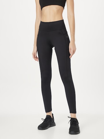 ADIDAS GOLF Skinny Workout Pants in Black: front