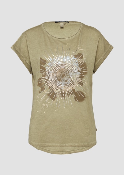 QS Shirt in pastellblau / khaki / oliv, Produktansicht