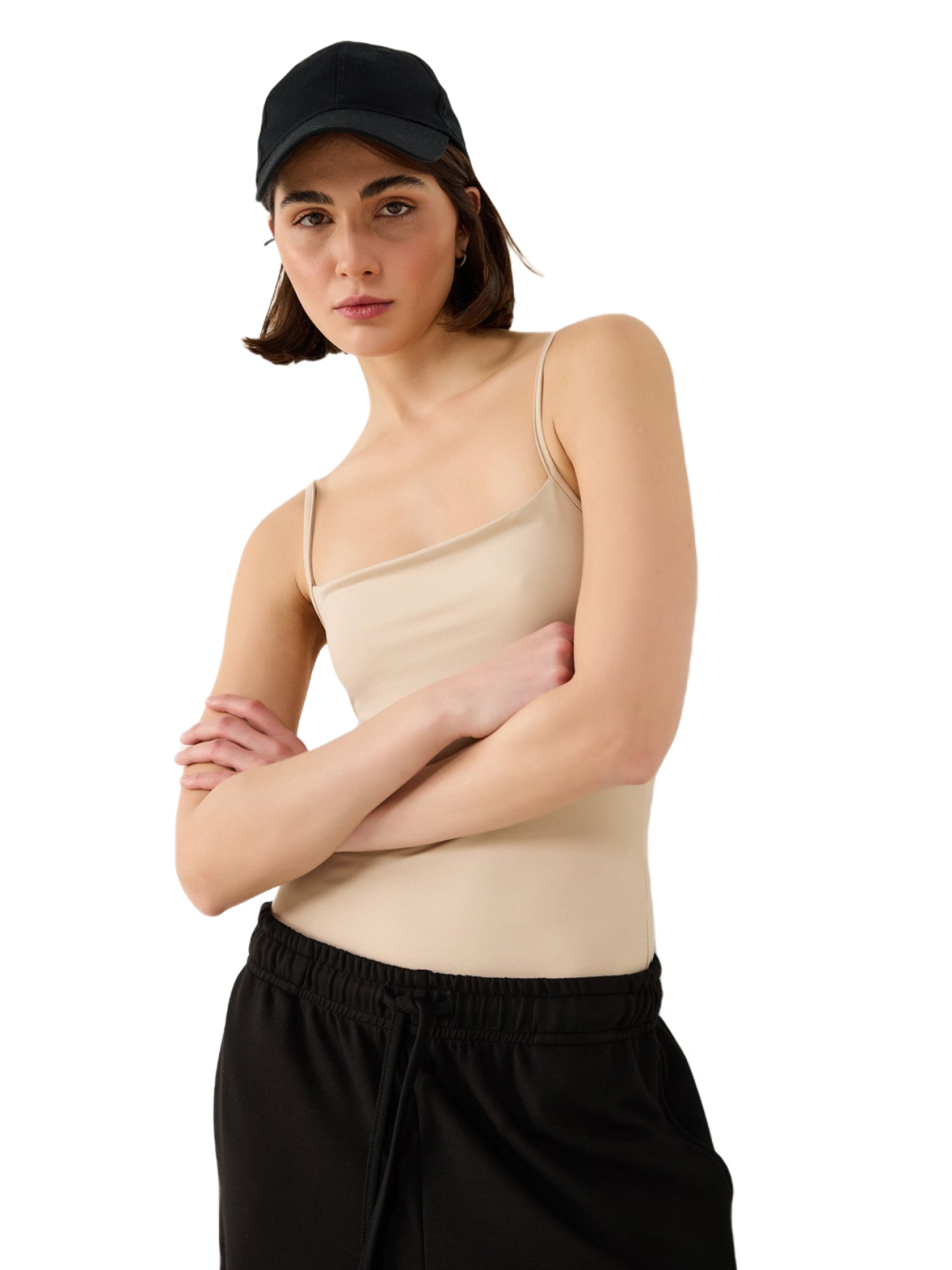 Shirtbody No Matter What en beige : devant