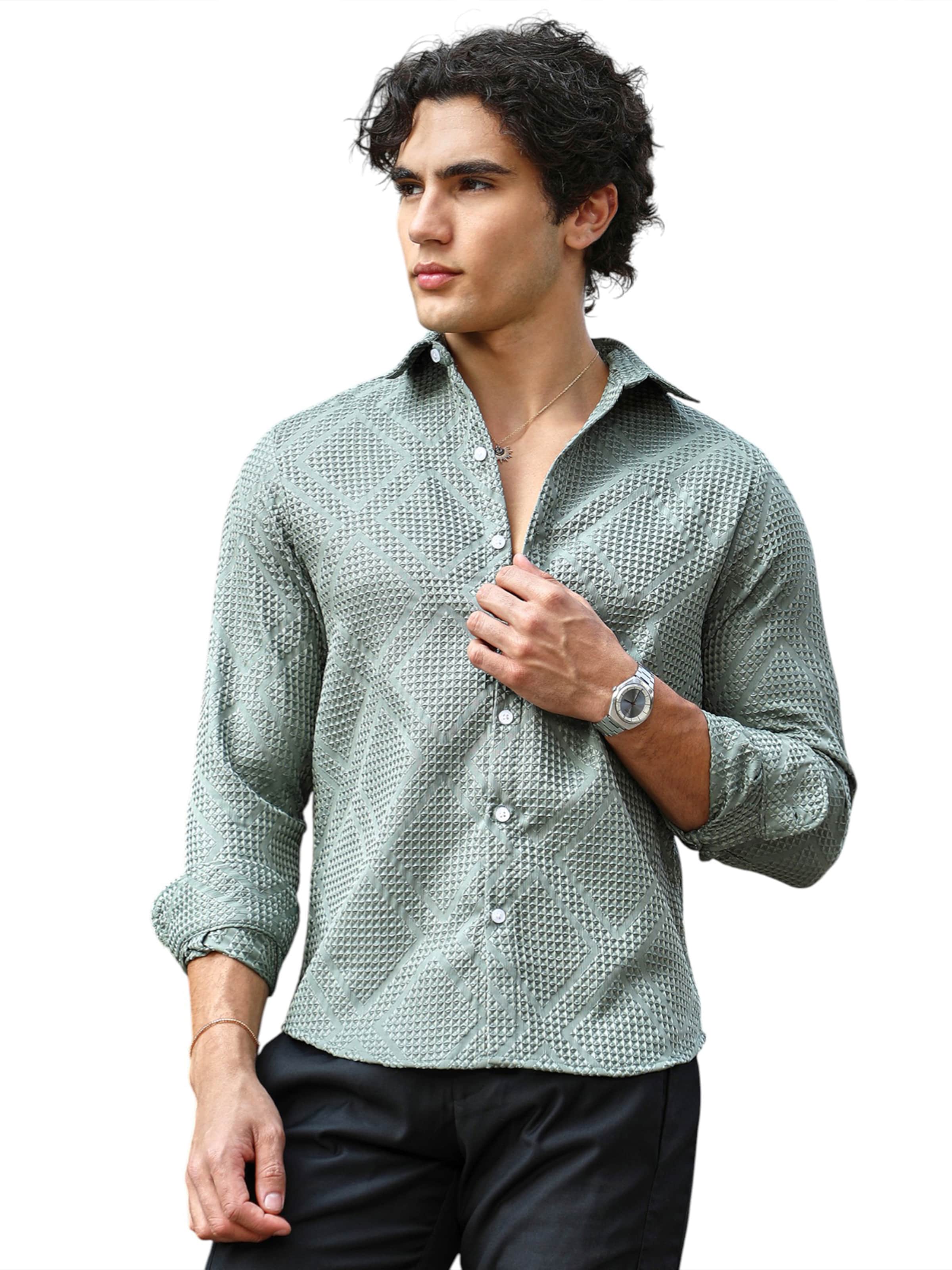 Campus Sutra Regular fit Ing 'Elliott' - zöld: elől