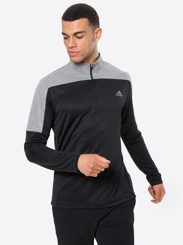 ADIDAS GOLF Athletic Sweatshirt in Black: front