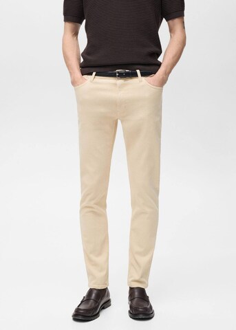 MANGO MAN Slimfit Jeans 'Patrick' in Beige: Vorderseite