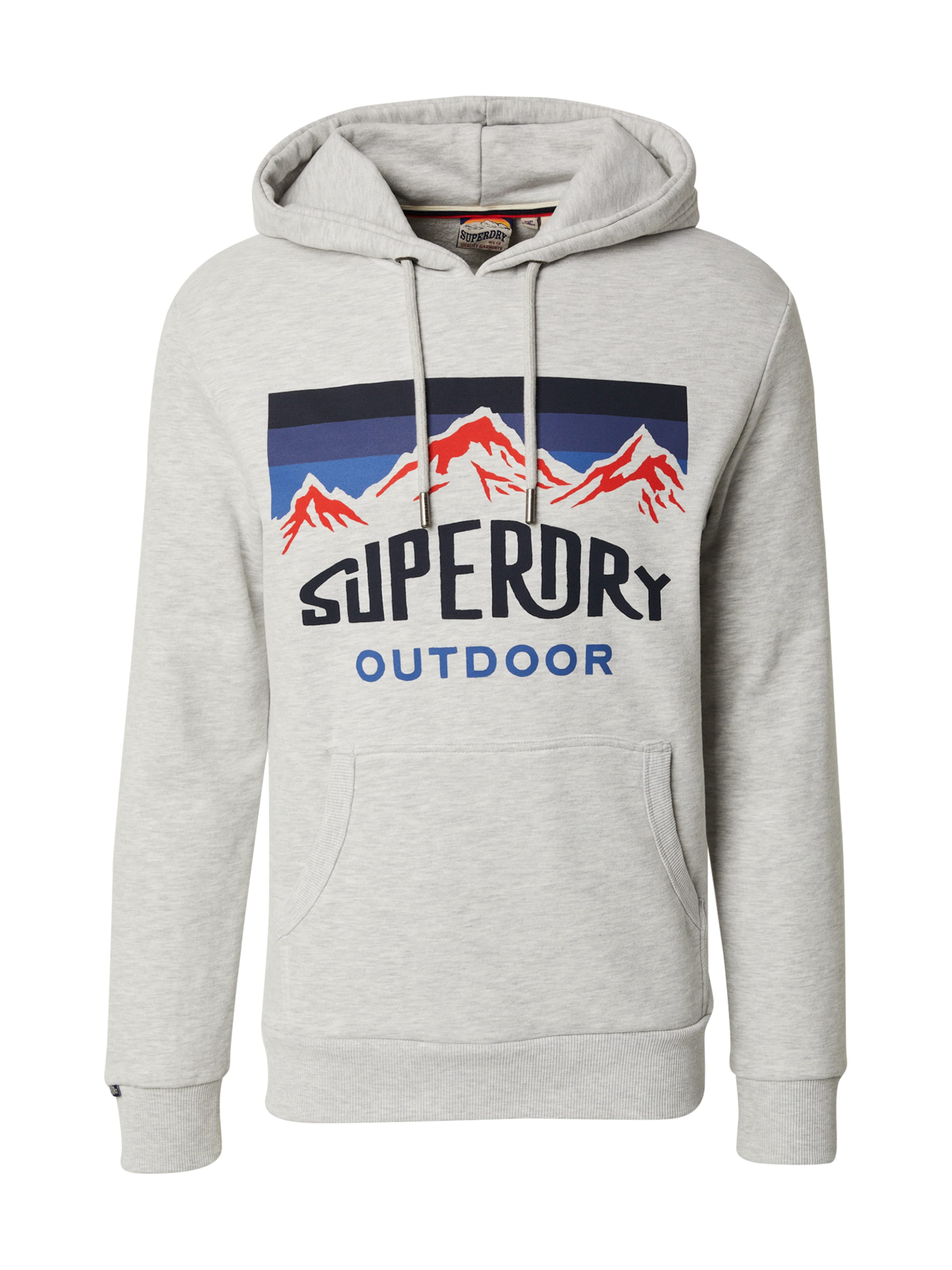 Superdry Sweatshirt 'Mountain' in de kleur Enziaan / Grijs gemêleerd / Rood / Zwart, Productweergave