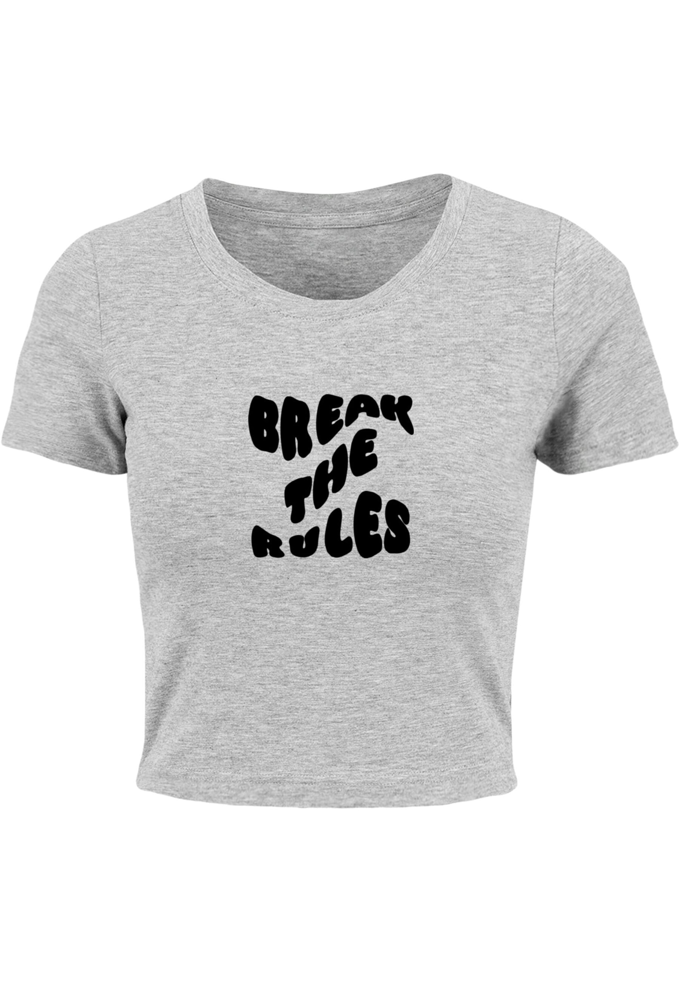 Merchcode Shirt 'Break The Rules' in Grijs: voorkant