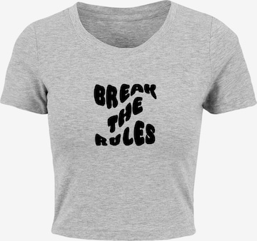 Merchcode Shirt 'Break The Rules' in Grijs: voorkant