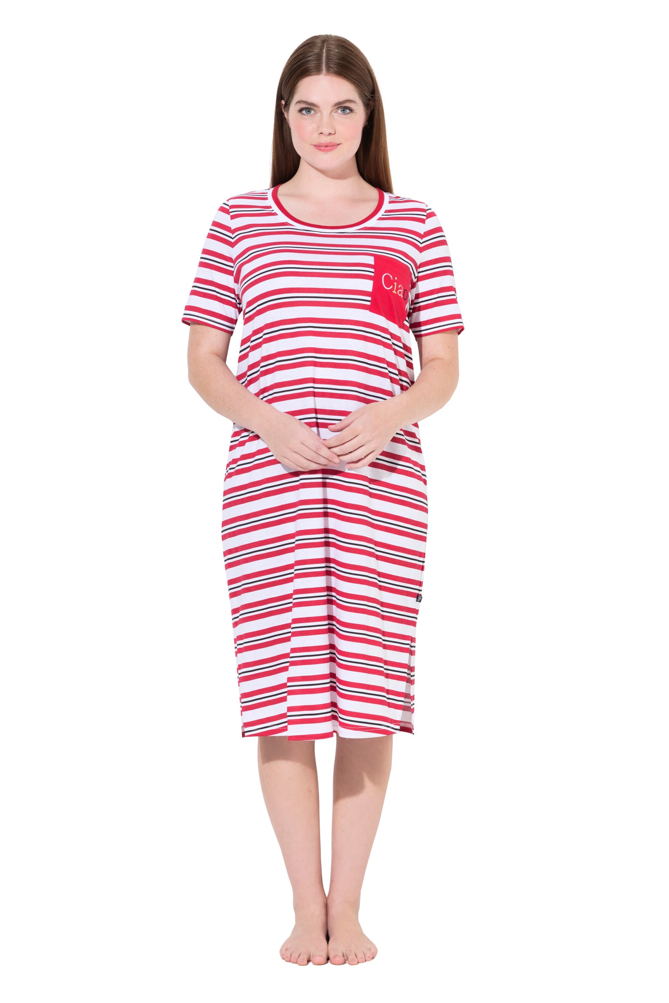 Ulla Popken Nachthemd in Rood: voorkant