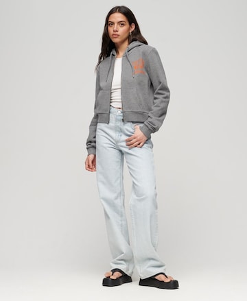 Superdry Sweat jacket 'Athletic Essentials' in Grey: front