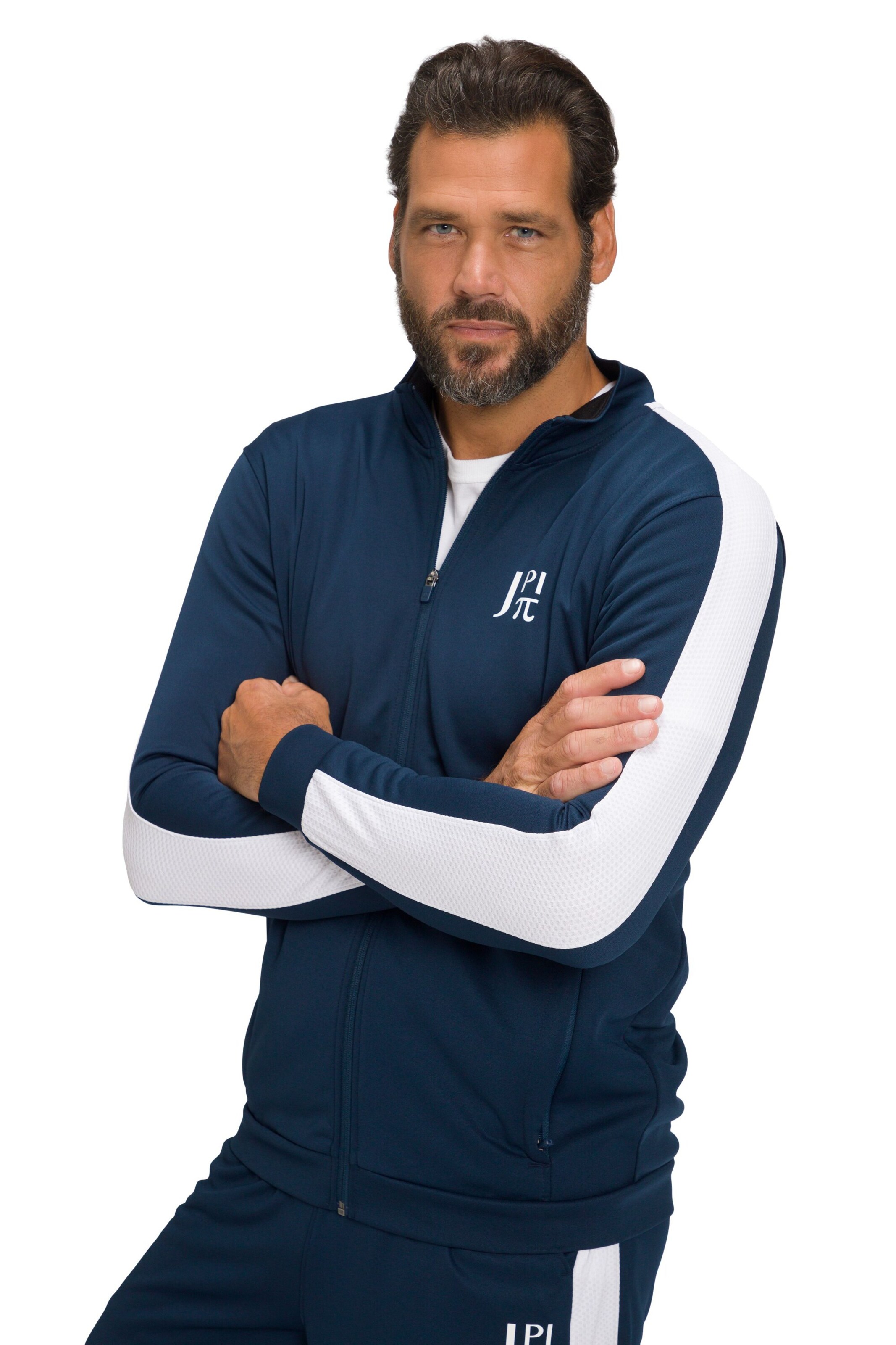 JAY-PI Zip-Up Hoodie in Blue: front