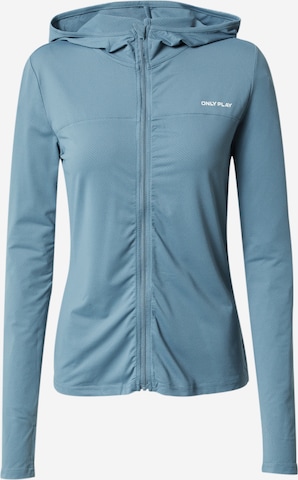 ONLY PLAY Athletic Zip-Up Hoodie 'MILA' in Blue: front