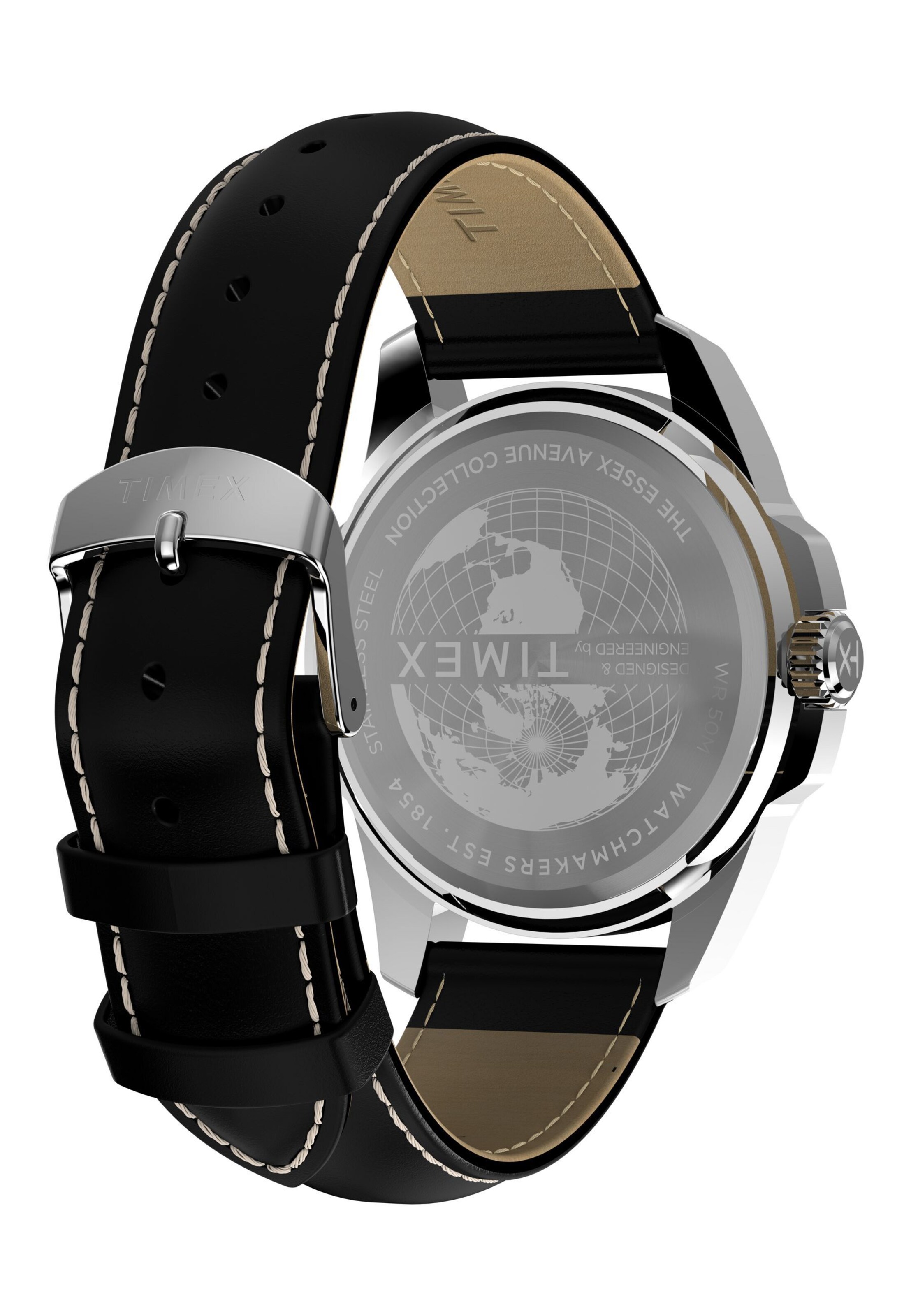 TIMEX Analoog horloge 'Essex' in Zwart