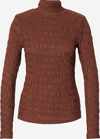 PULZ Jeans Shirt 'UNA' in Brown: front