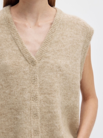 SELECTED - Chaleco de punto en beige