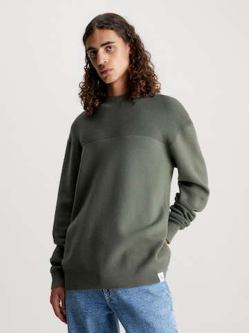 Pull-over Calvin Klein Jeans en vert : devant
