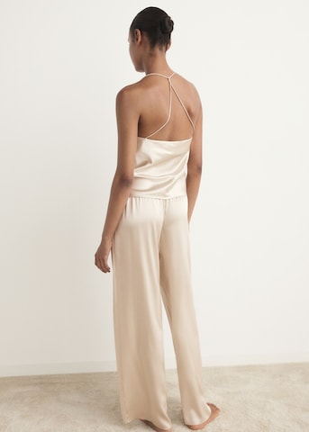 MANGO Pajama Pants 'Lita' in Beige