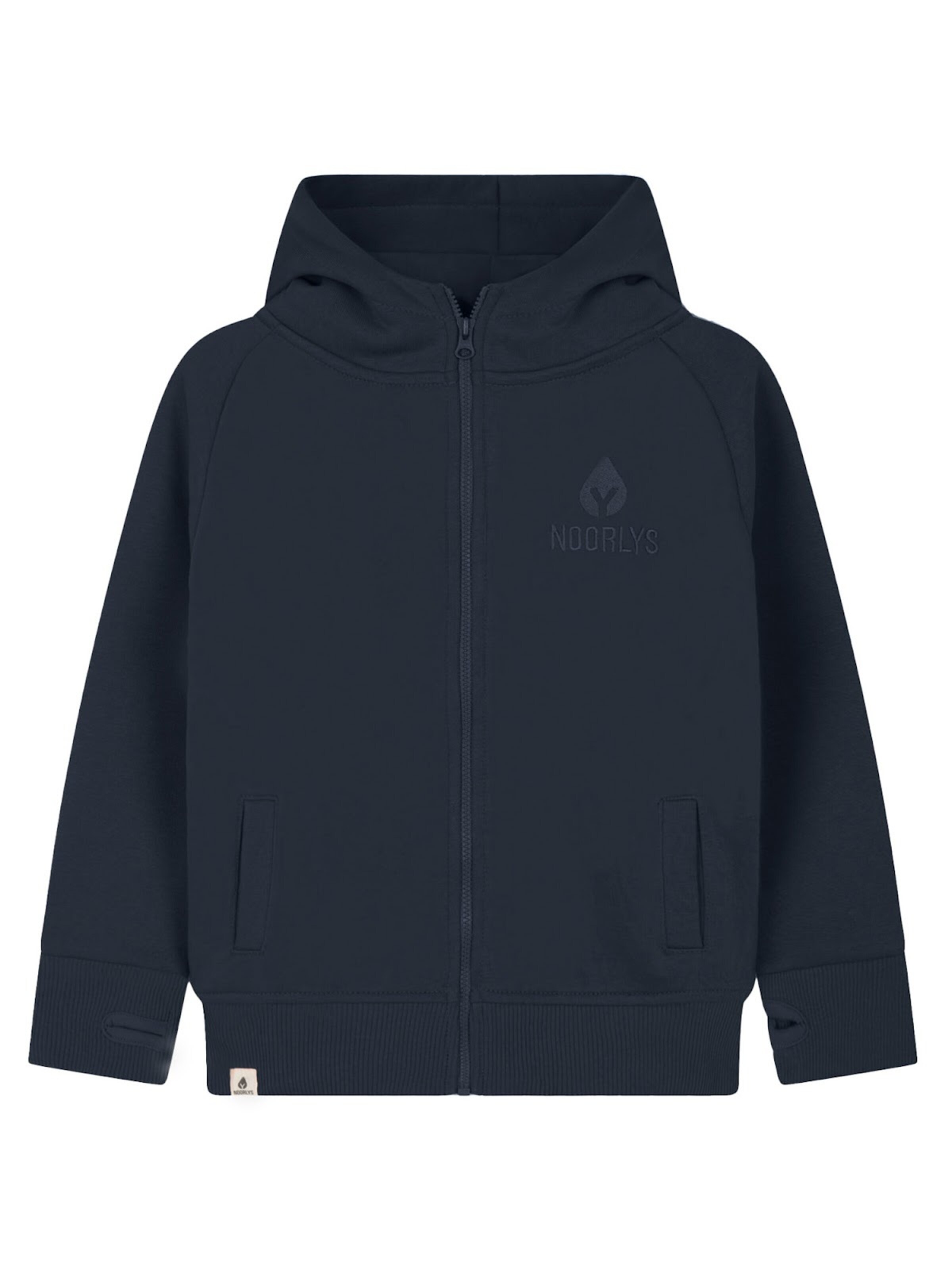 NOORLYS Zip-Up Hoodie 'BUUG' in Blue: front