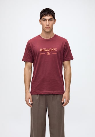 JACK & JONES Μπλουζάκι 'JORFREDERIKSBERG' σε κόκκινο: μπροστά