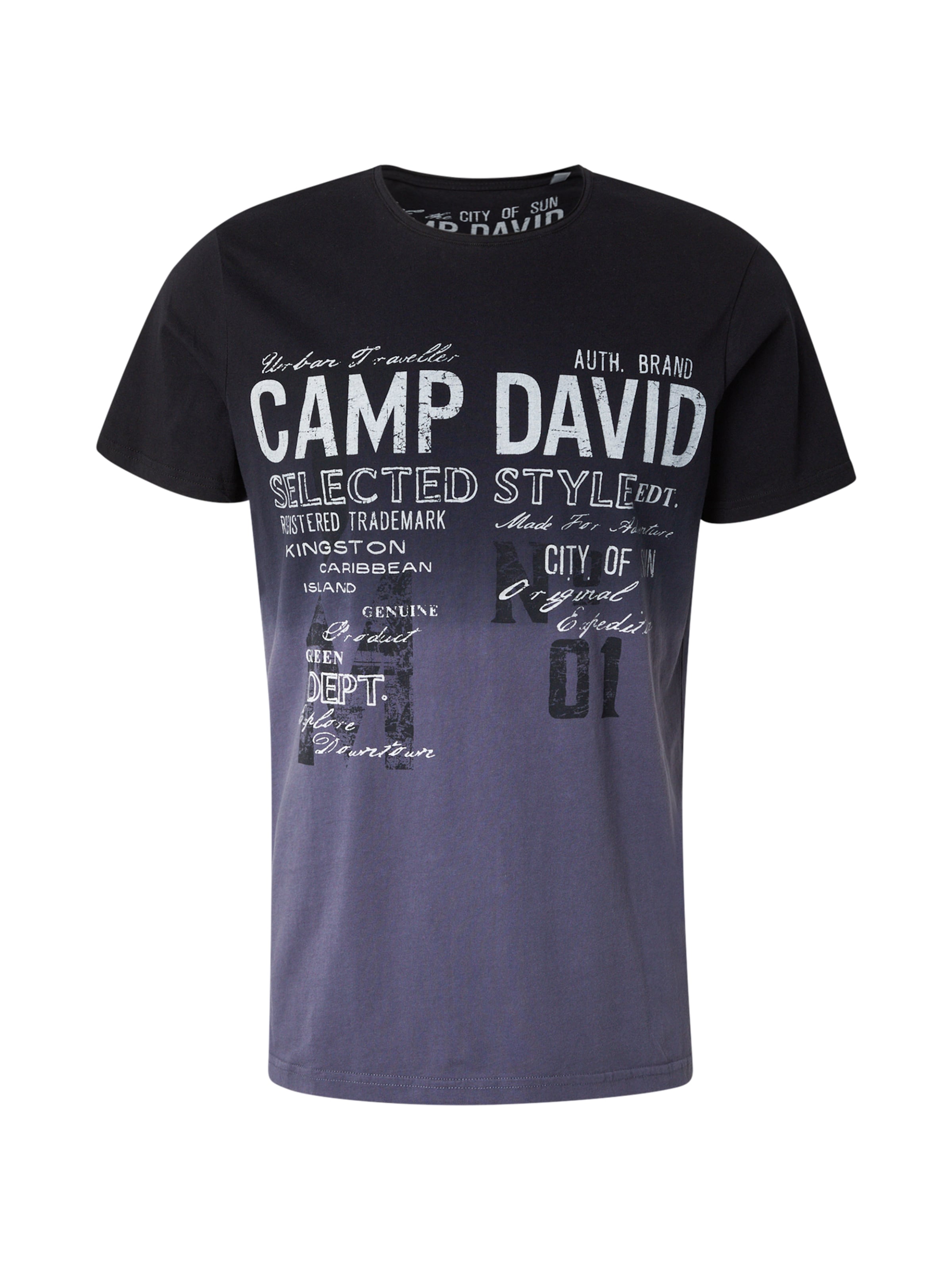 Tricou de la CAMP DAVID pe negru: față