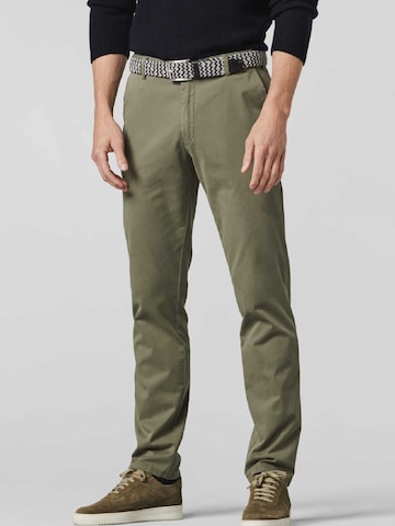 MEYER Slimfit Chino 'Oslo' in Groen: voorkant