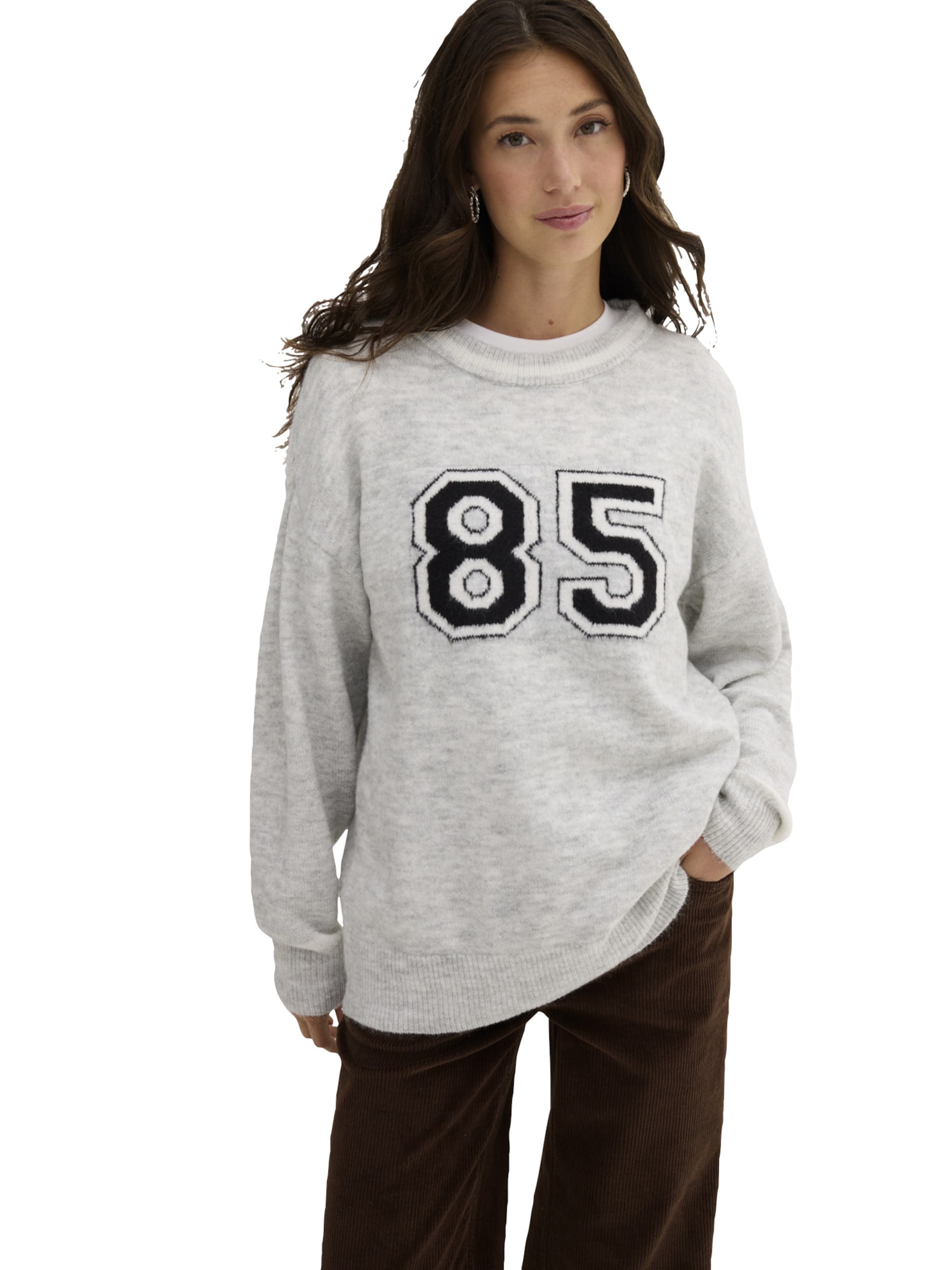 Pullover extra large di bonprix in grigio: frontale