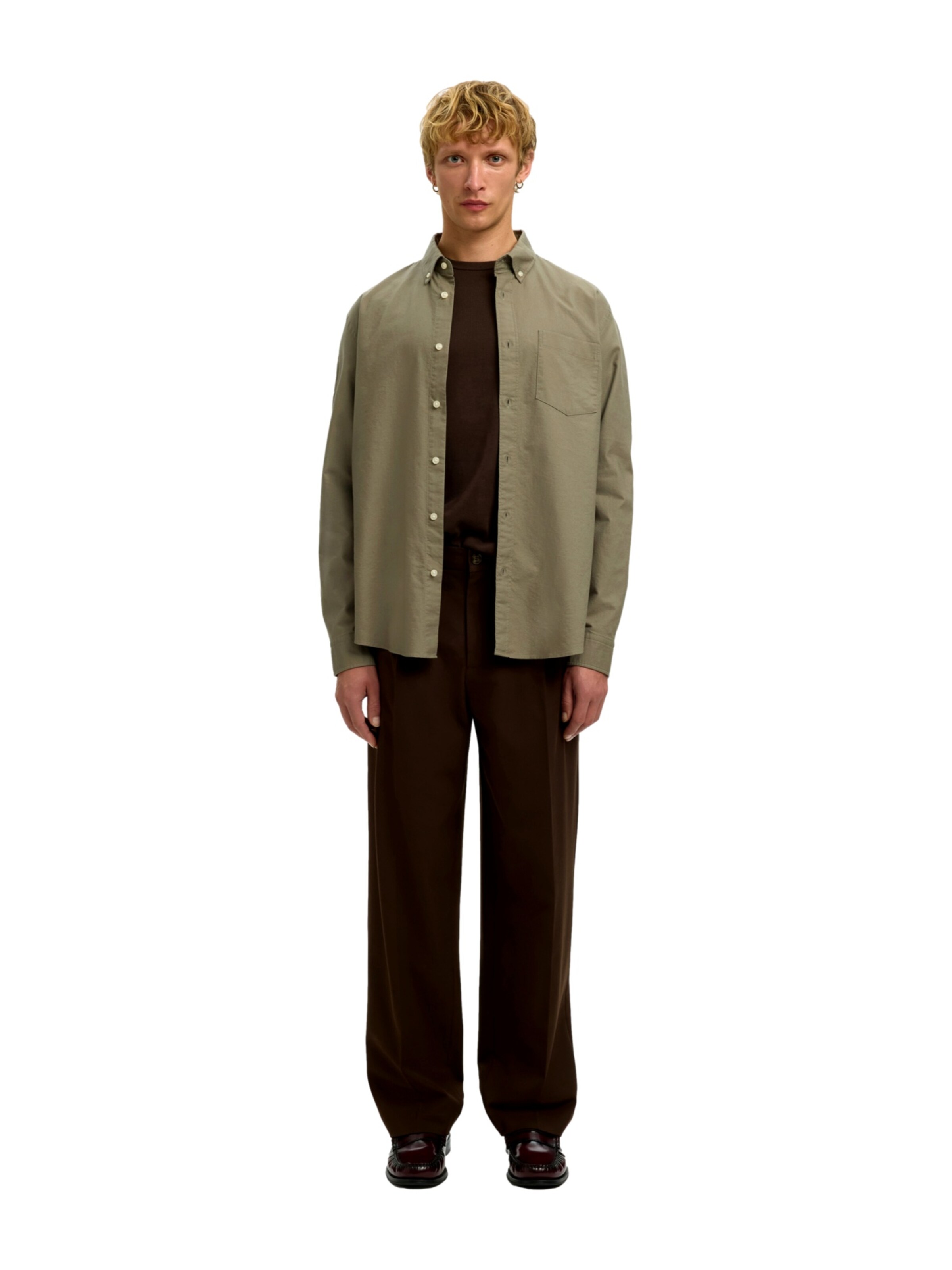 T-Shirt 'Rick' SELECTED HOMME en vert