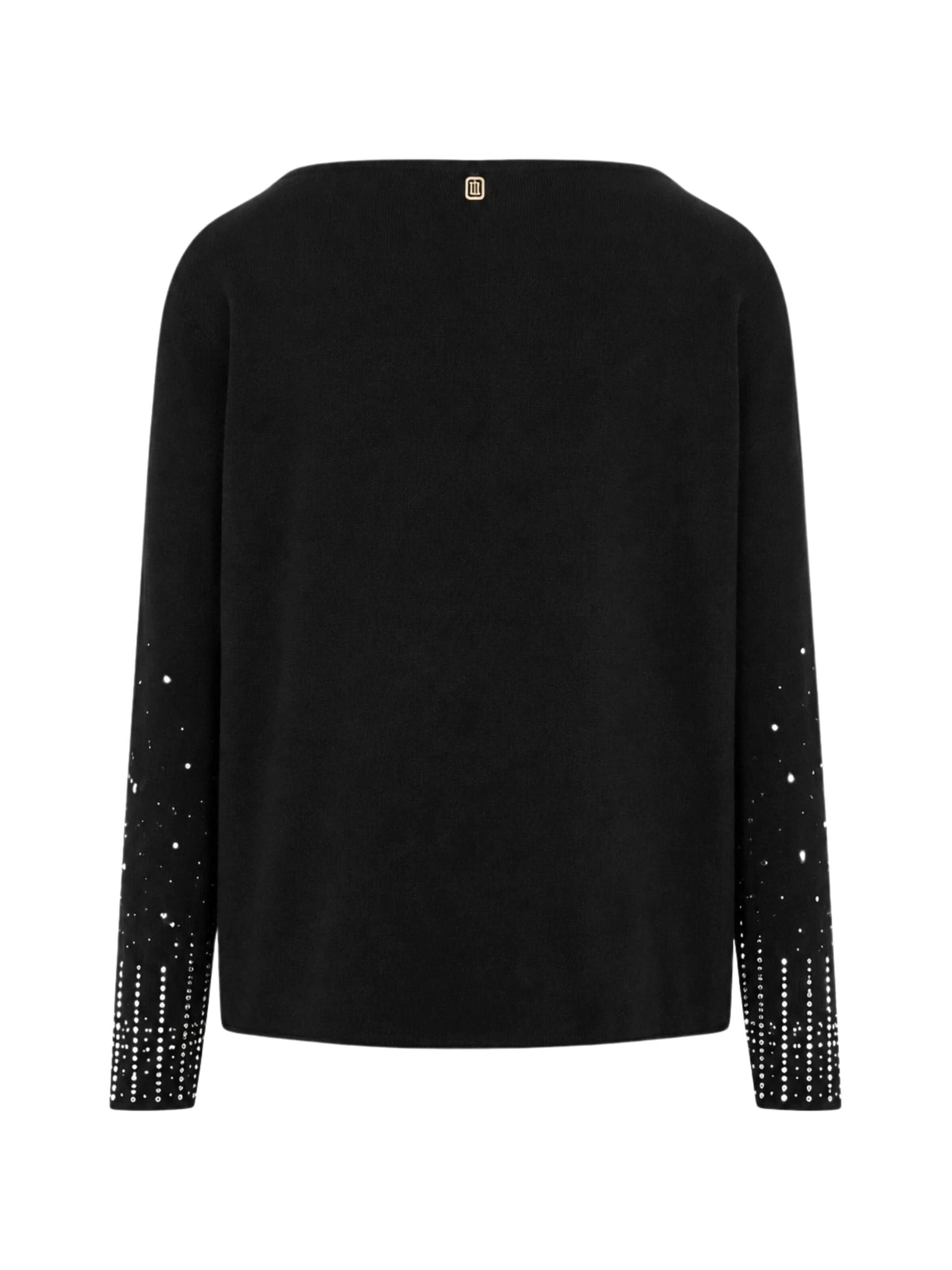 Fracomina Sweater 'Rhinestone and Jewelled Embellished Sweater' in Black
