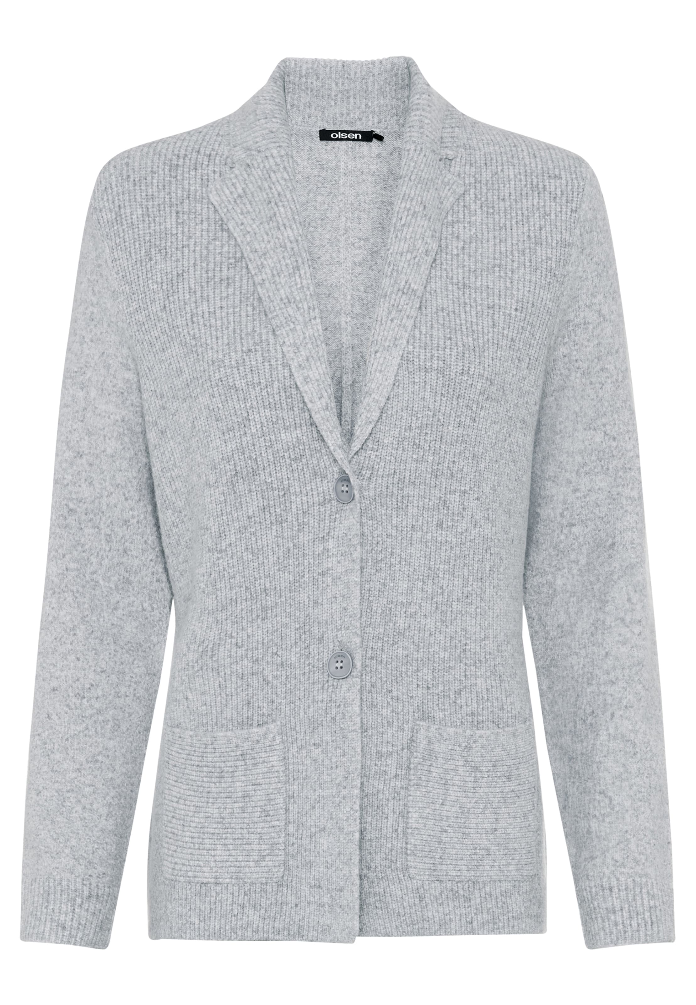 Olsen Knit Cardigan 'Eva' in Grey: front