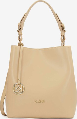 Borsa a mano di Kazar in beige: frontale