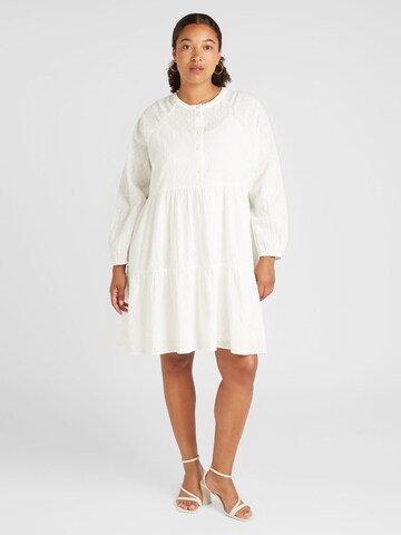PIECES Curve Shirt Dress 'PCAGNETA' in White: front