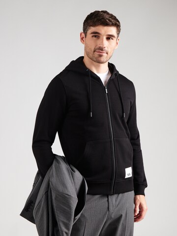 Karl Lagerfeld Ζακέτα φούτερ σε μαύρο: μπροστά