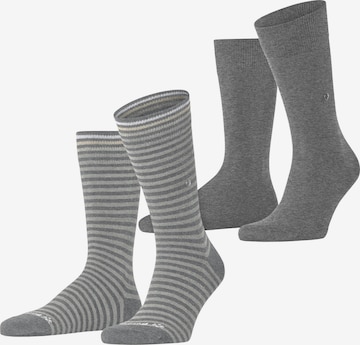 BURLINGTON Socken 'Everyday Stripe 2-Pack' in Grau: Vorderseite