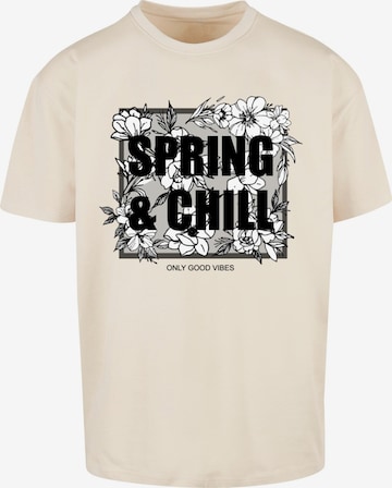 T-Shirt 'Spring And Chill' Merchcode en beige : devant