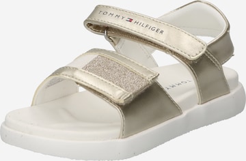 TOMMY HILFIGER Sandals 'VELCRO' in Silver: front