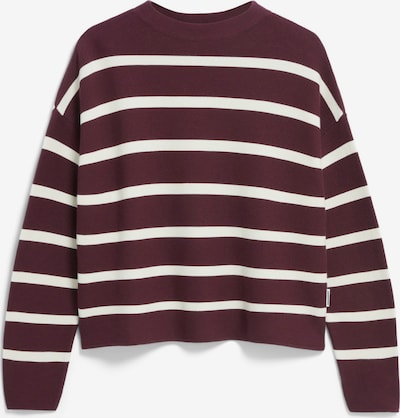 ARMEDANGELS Pulover 'MERINAA' u bordo / bijela, Pregled proizvoda