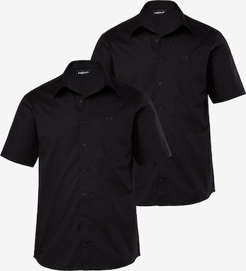 Men Plus Overhemd in Zwart: voorkant