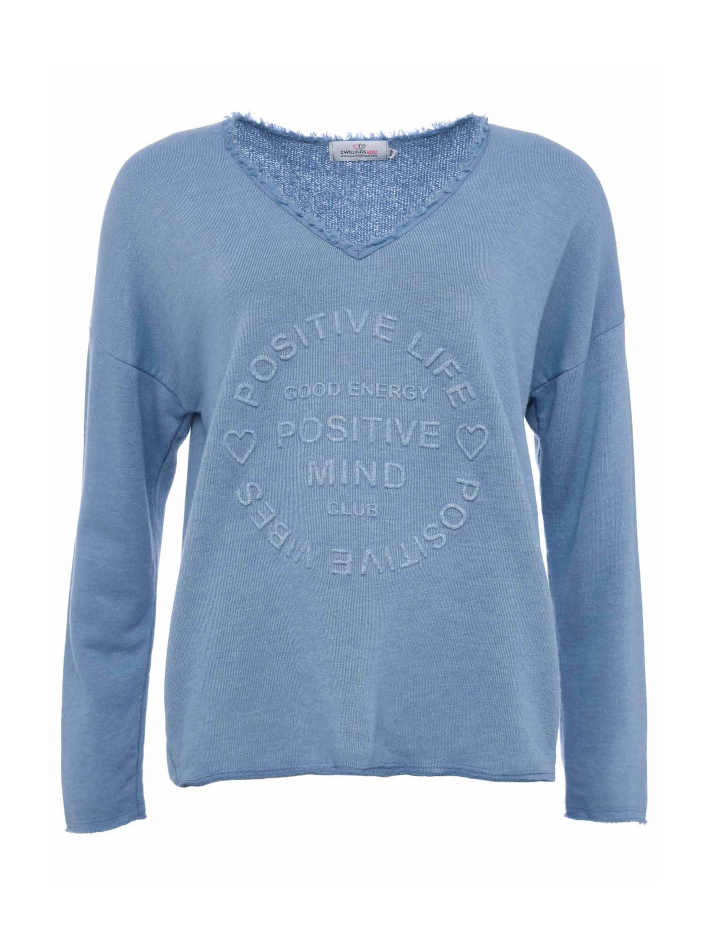 Zwillingsherz Bluzka sportowa &#x27;Positive Mind&#x27; w kolorze niebieski: przód