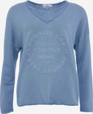 Felpa 'Positive Mind' di Zwillingsherz in blu: frontale
