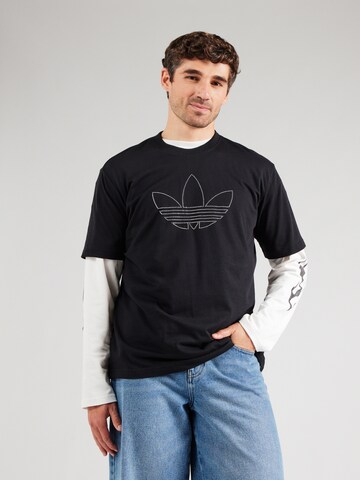 ADIDAS ORIGINALS Тениска в черно: отпред