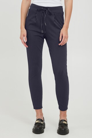 b.young Slim fit Pleat-Front Pants 'RIZETTA' in Black: front