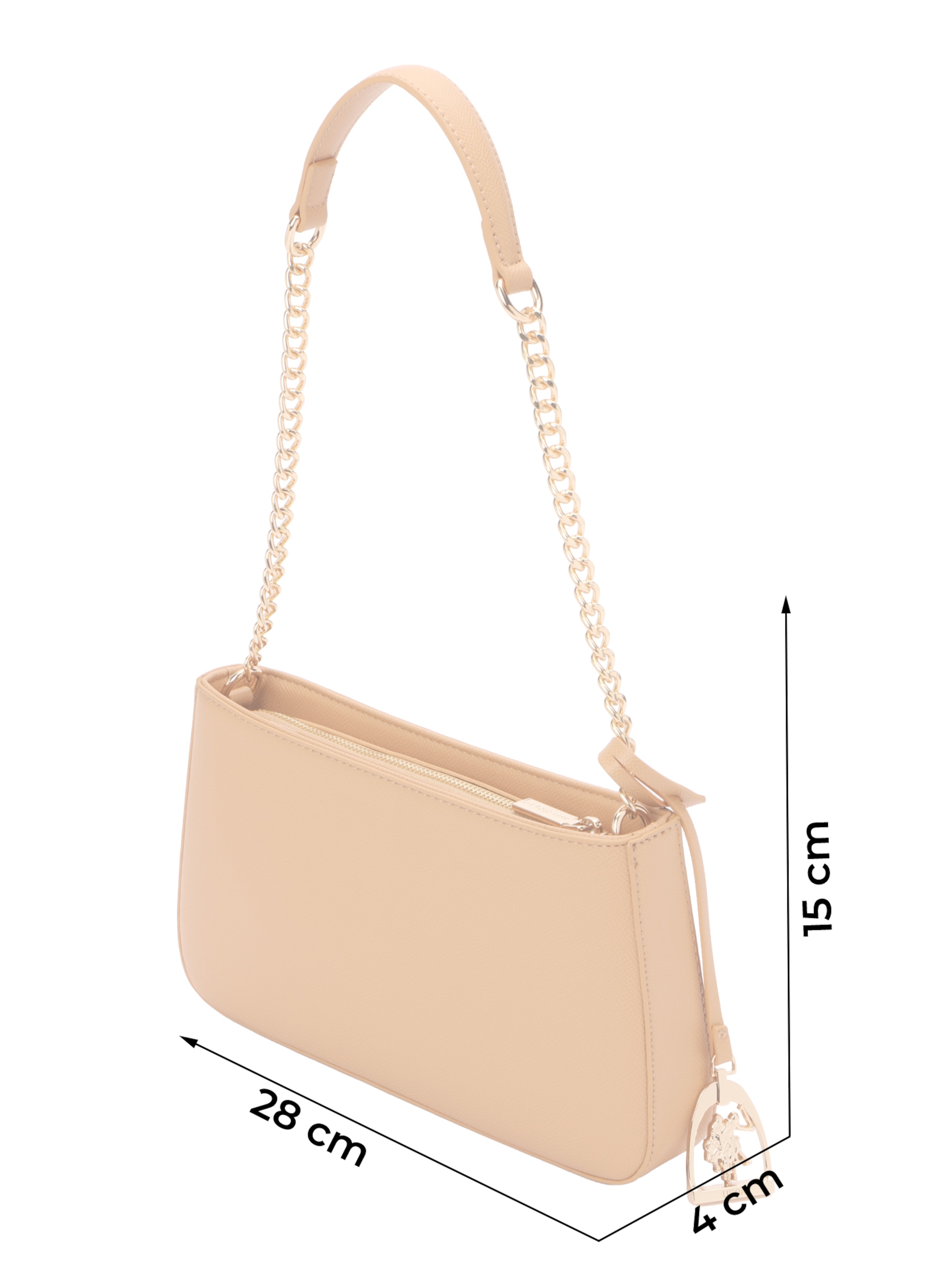 U.S. POLO ASSN. - Bolso de hombro en beige: frente