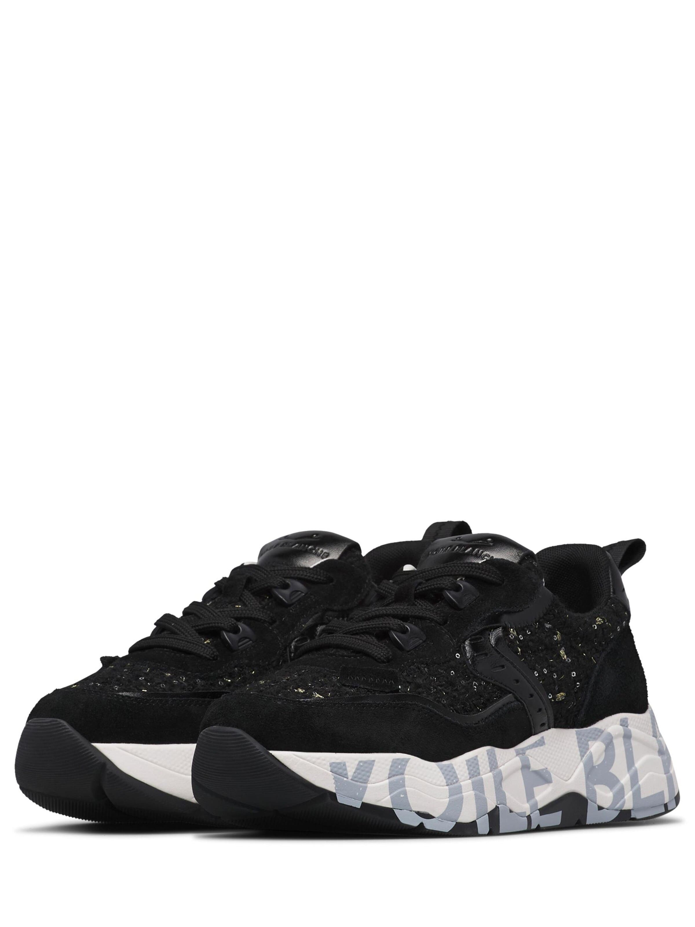 Chaussure à lacets 'CLUB105.' Voile blanche en noir