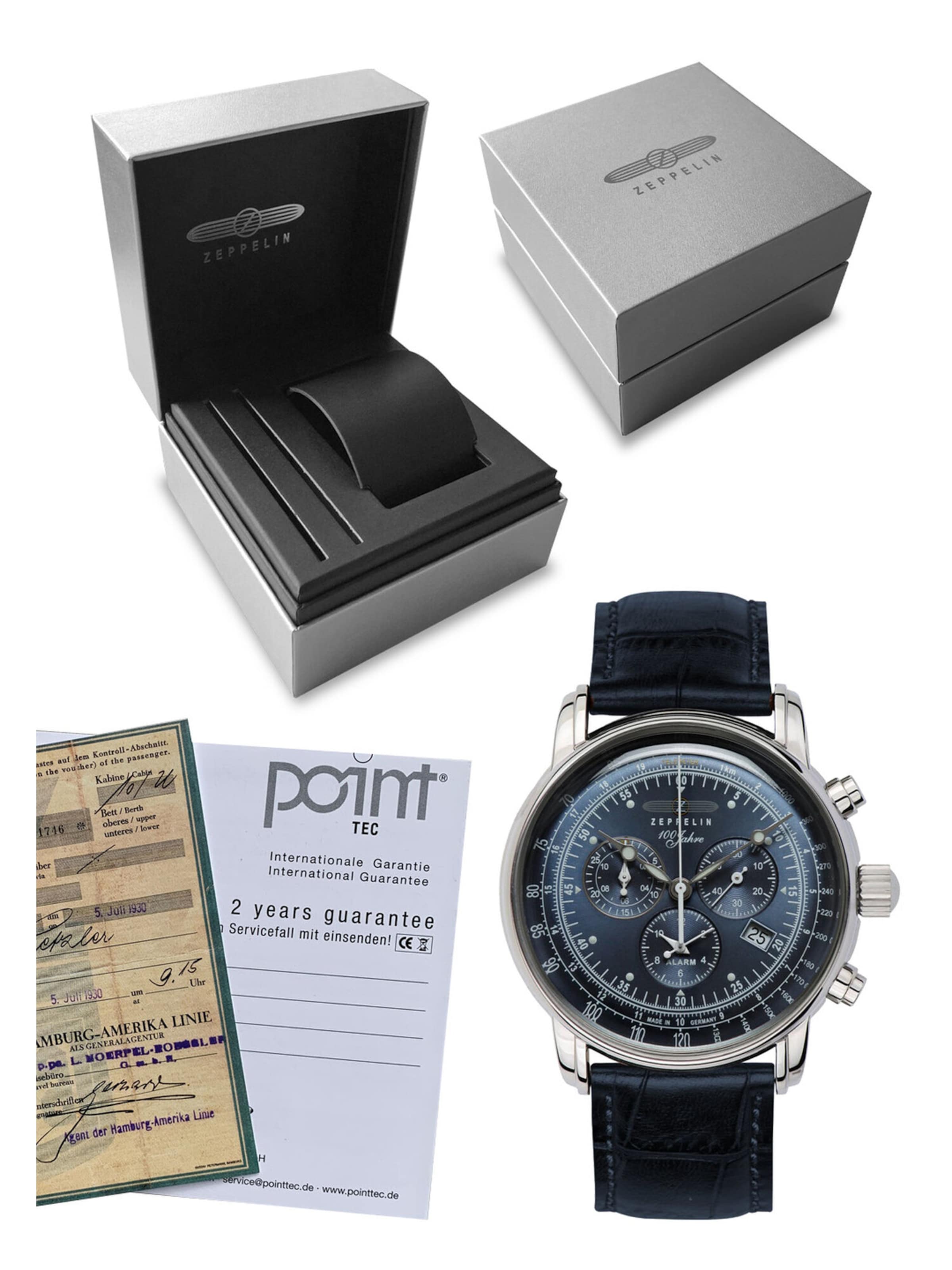 Zeppelin Analoog horloge '100 Jahre Zeppelin' in Blauw