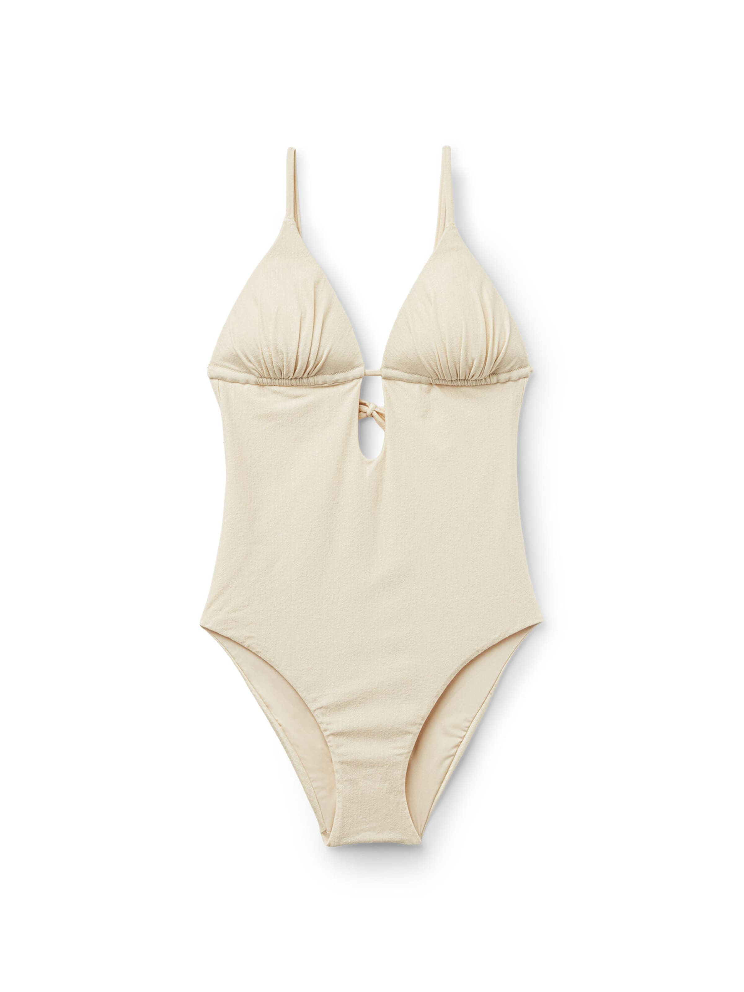 Tezenis Triangle Swimsuit 'Paradise Bay' in Beige: front