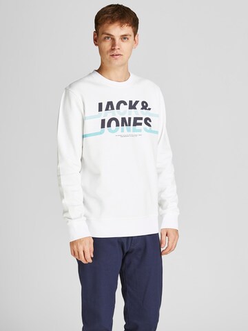 JACK & JONES Sweatshirt 'CHARLES' i vit: framsida
