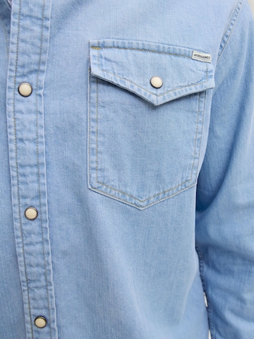 Jacks & Jones Regular Fit Hemd 'Herren Langarm Hemd'‌ in Blau