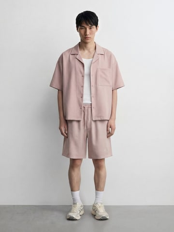 Burocs Comfort Fit Hemd 'Herringbone'‌ in Pink